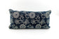 Antique Japanese Katazome Floral Indigo Pillow with Sumi Ink Accents